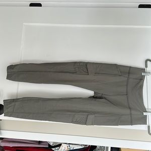 Lululemon Army Green Leggings with Ankle Zipper